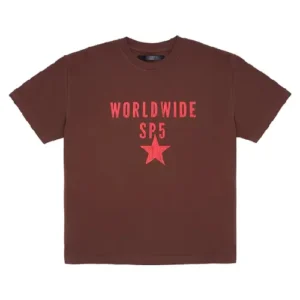 Oversized Worldwide SP5 Sp5der T-Shirt Brown