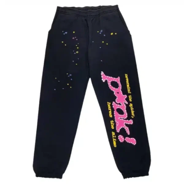 Sp5der Pink Sweatpants Black