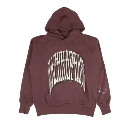 Sp5der Logo Pullover Hoodie Brown
