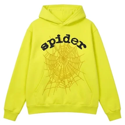 Sp5der Web Graphic Hoodie Yellow